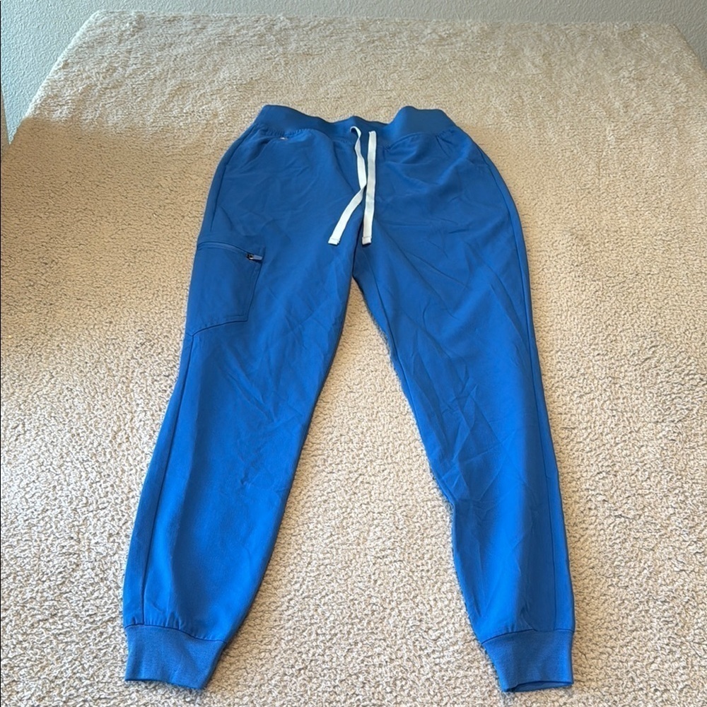 FIGS Zamora High Waisted Jogger Scrub Pants for Women Blue Joggers SZ S